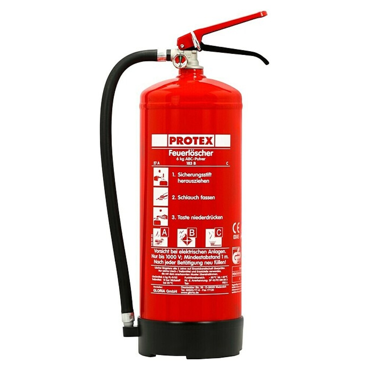 GLORIA PDE 6 PROTEX ABC-Feuerlöscher 6 kg